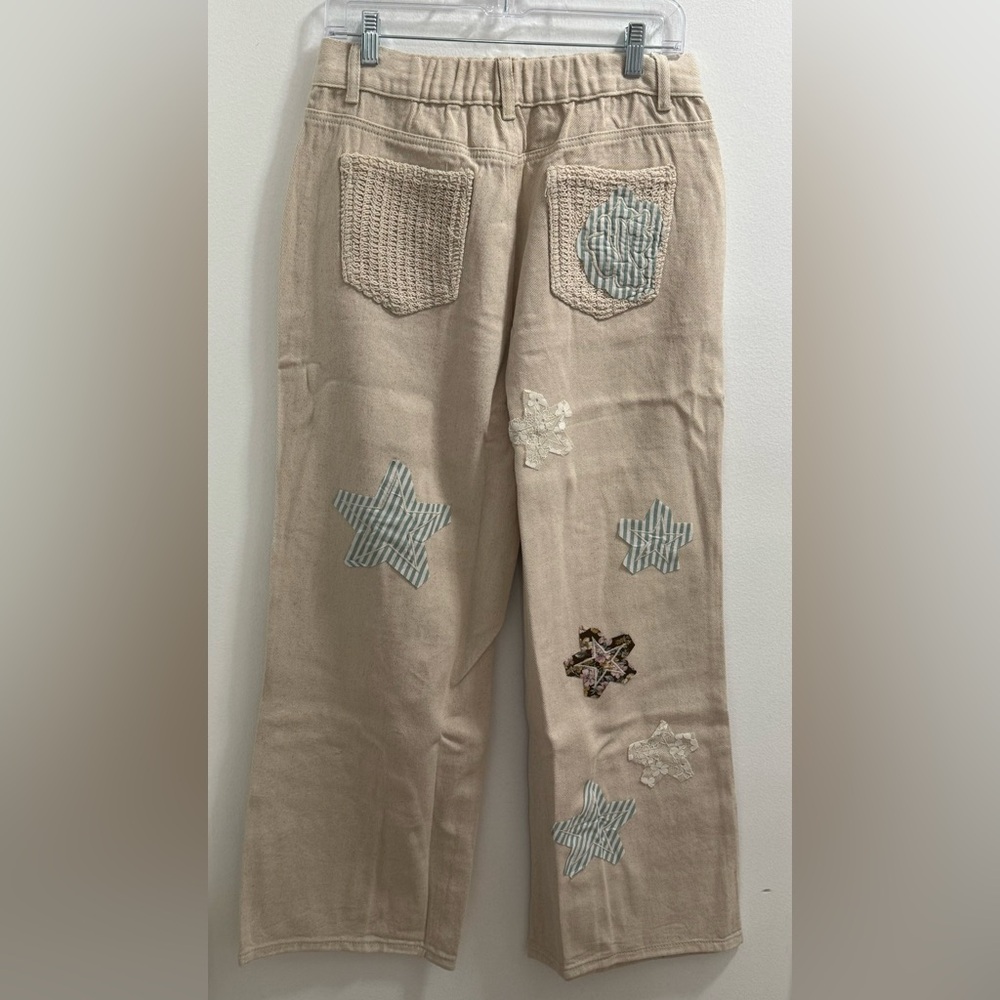 POL Oatmilk Pants with patch detail - Picture 2 of 2